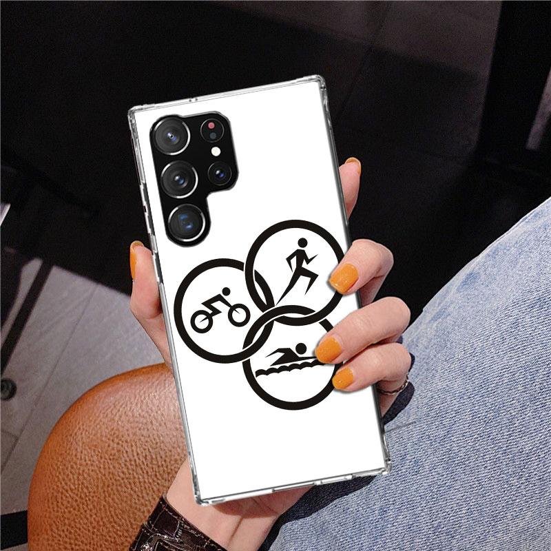 

Triathlon Swim Bike Run Phnoe Case for Samsung Galaxy S26 S25 Edge S23 S24 Ultra S22 Plus S21 S20 FE Unique Cover Soft Coque Gal Samsung S23