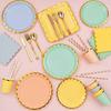 10-40Pcs/Set Colorful Disposable Party Plates Supplies Disposable Paper Dishes Party Baby Shower Disposable Birthday Tableware