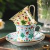 Exquisite Ceramic Coffee Cup Saucer 250ml Couple Mug European Afternoon Tea Flower Tea Coffee Cup Breakfast Cup Birthday Gifts