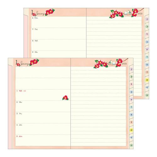 Midori Pocket Diary Notebook 2025 B6 Weekly Bird Pattern 22311006 (Starting from January 2025)