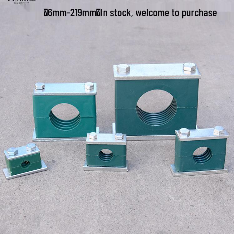 Galvanized Heavy-Duty Plastic Marine Pipe Clamp - Single/Double Hole for Oil, Iron, or Steel Pipes and Cables