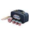 Portable Ceramic Kung Fu Travel Tea Set: One Pot, Three Cups