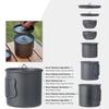 Camping-Kessel Titan-Teegeschirr Ultraleichter tragbarer Camping-Kessel & Teekanne mit Tassen für Outdoor-Reisen
