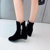 Autumn and winter new wedge heel short boots high heel medium boots matte short boots inner height increase Martin boots  women's shoes
