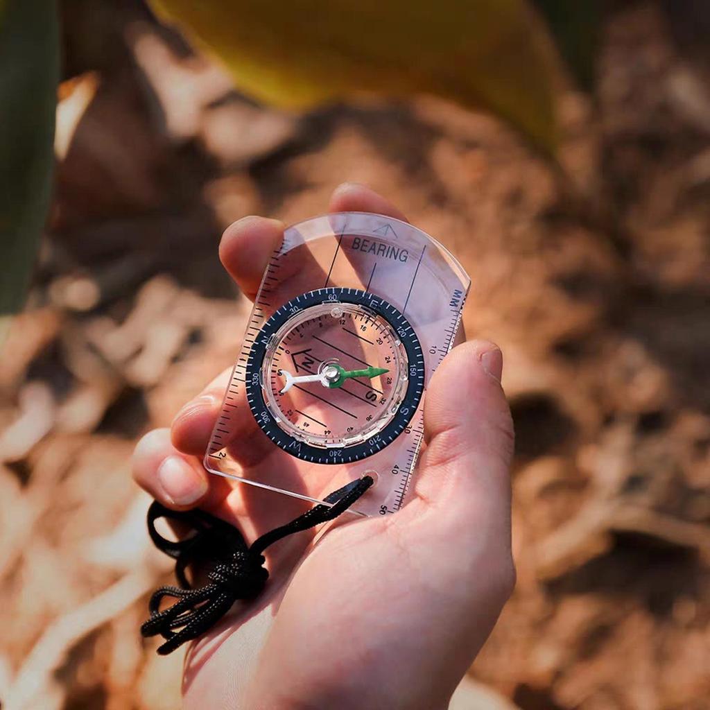 Outdoor Camping Hiking Transparent Plastic Compass Compass Proportional Footprint Travel Military Compass Tools Travel Kits