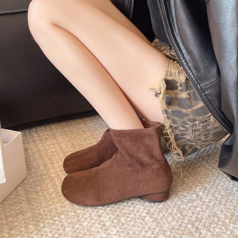 2026 Spring Autumn Women Modern Ankle Boots Fashion Round Head Short Booties Ladies Casual Low Heel Shoes Bottes Femmes