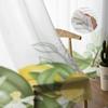 Lemon Tree Branches Flowers Chiffon Sheer Curtains For Living Room Bedroom Decoration Window Tulle Curtains Drapes