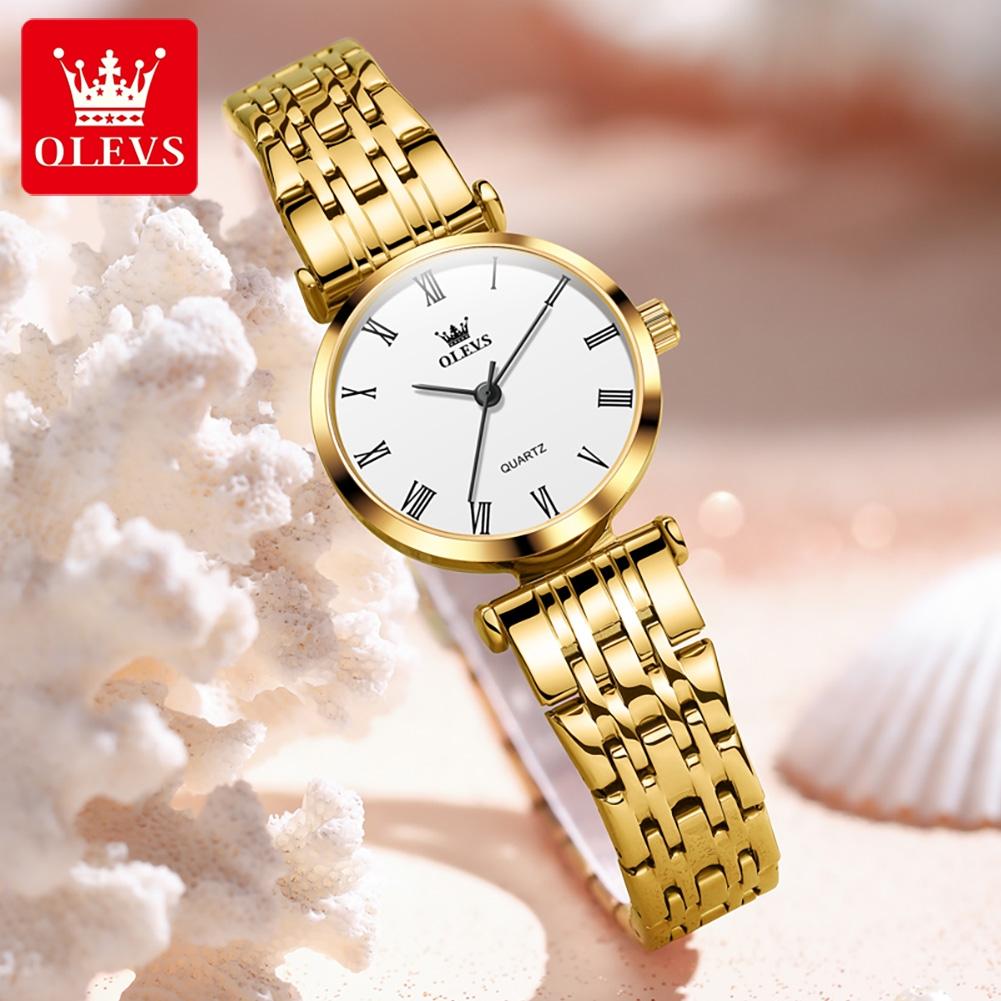 

OLEVS Women s Watches Minimalist Retro Roman Numeral Scale Classic Ladies Wristwatch Brand Original Quartz Watch for Women білий/Яскраво-рожевий