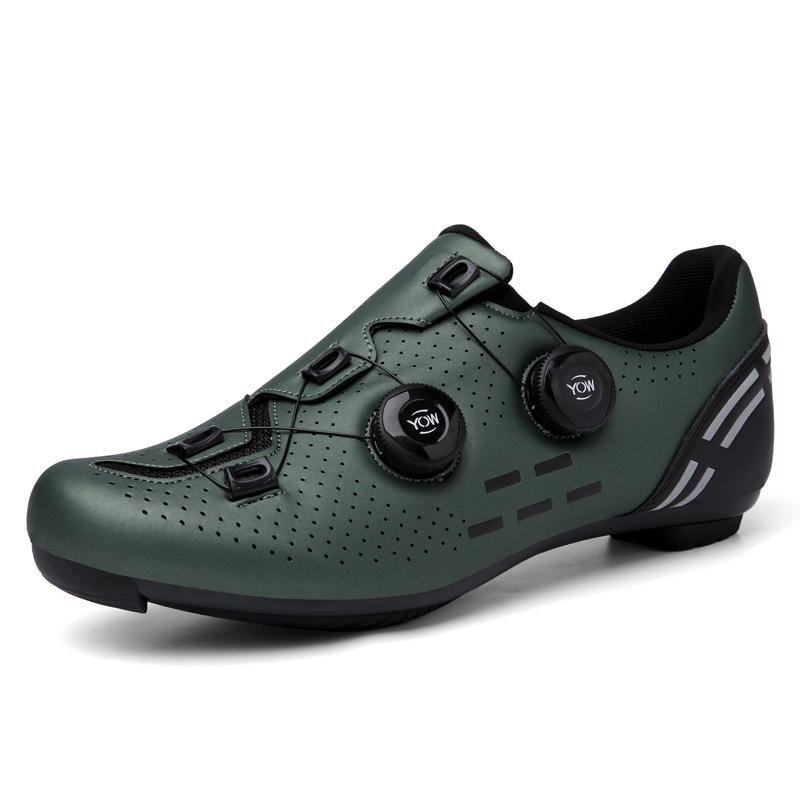 T2021 Cycling Shoes: Versatile Men's and Women's Bicycle Footwear with Rotary Buckle, Lock and Lockless Options, Durable Leather Surface
