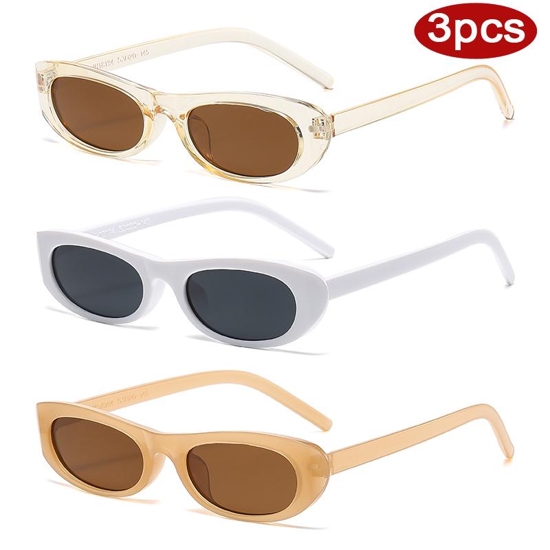 

Защитные очки 3 шт. Модные квадратные солнцезащитные очки с узкой оправой Женские очки с цветной оправой Ретро Дизайнерские солнцезащитные очки