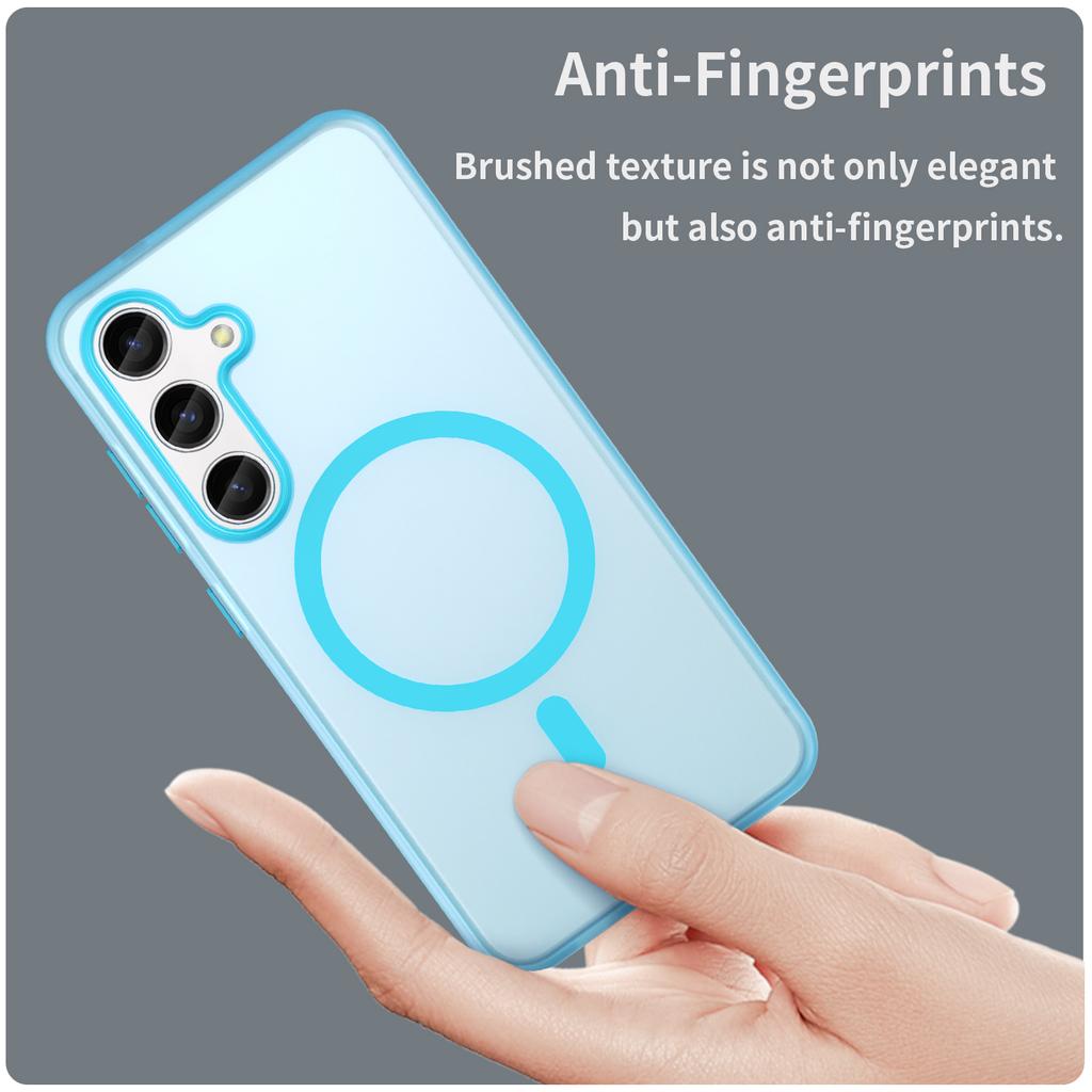 For Samsung Galaxy S25+/S24+ Magnetic Case TPU+PC Translucent Frost Back Phone Cover