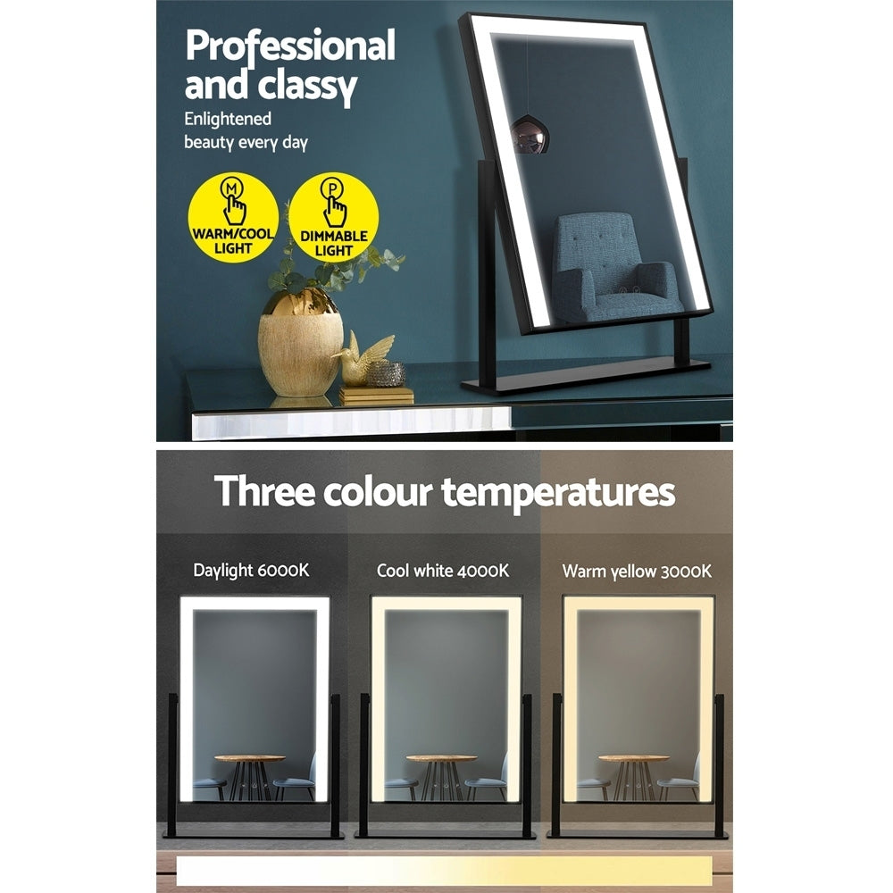 Makeup Mirrors Embellir Led Makeup Mirror Hollywood Standing Tabletop Vanity Black