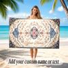 Floral Garden Theme Soft Beach Towel Personalized Custom Name Text Towel Portable for Beach Pool Travel
