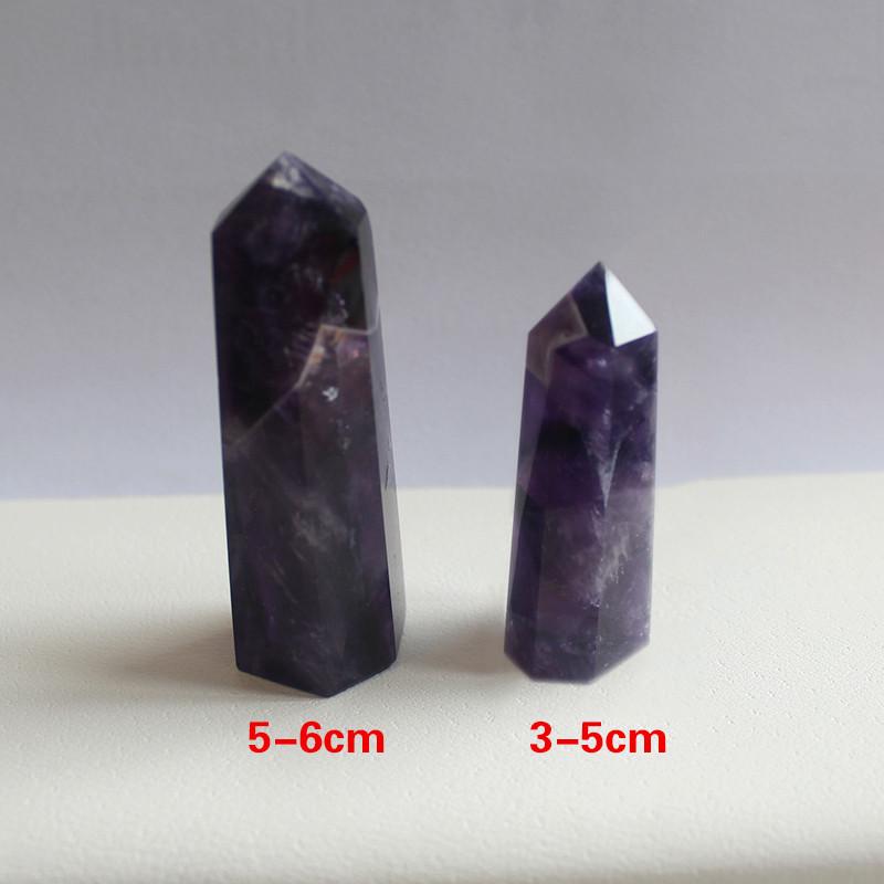 Unique Natural Purple Dream Amethyst Quartz Crystal Stone Point Healing Wand