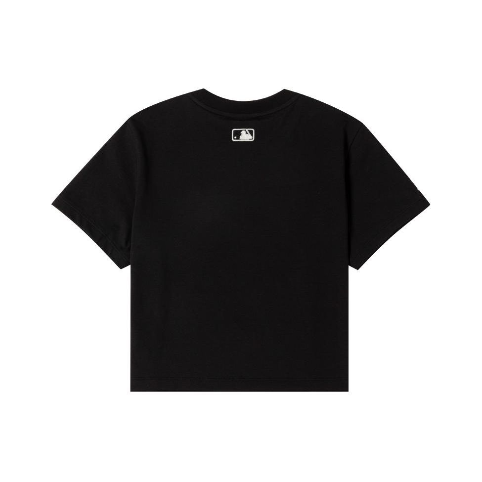MLB New York Yankees Letter Print Crew Neck Breathable Sports Short Sleeve T-Shirt Women Tops Black 3FTSB1743-50BKS