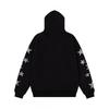 Unisex Oversized Hooded Zip-Up Sweatshirt With Star Rhinestone Embroidery Streetwear Casual Pullover Top