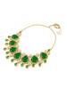 Green Stones Austrian Diamonds Embellished Bridal Necklace & Earring Set For Women