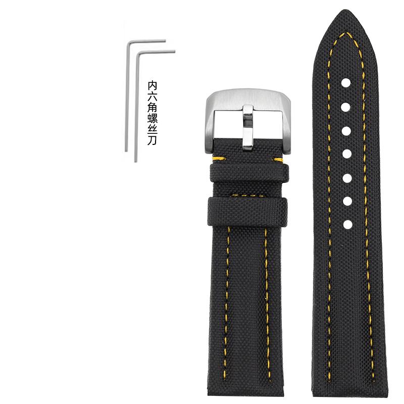 

For BLANCPAIN Co branded Fifty Fathoms Five Oceans Nylon silicone bottom Watch Strap Black Men s Canvas Bracelet 22MM Watchband 22mm