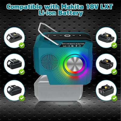 Dual Diaphragm Bluetooth Speaker Cordless Player Loudspeaker For Makita/Dewalt/Milwaukee/Bosch 18V Lithium Battery with USB