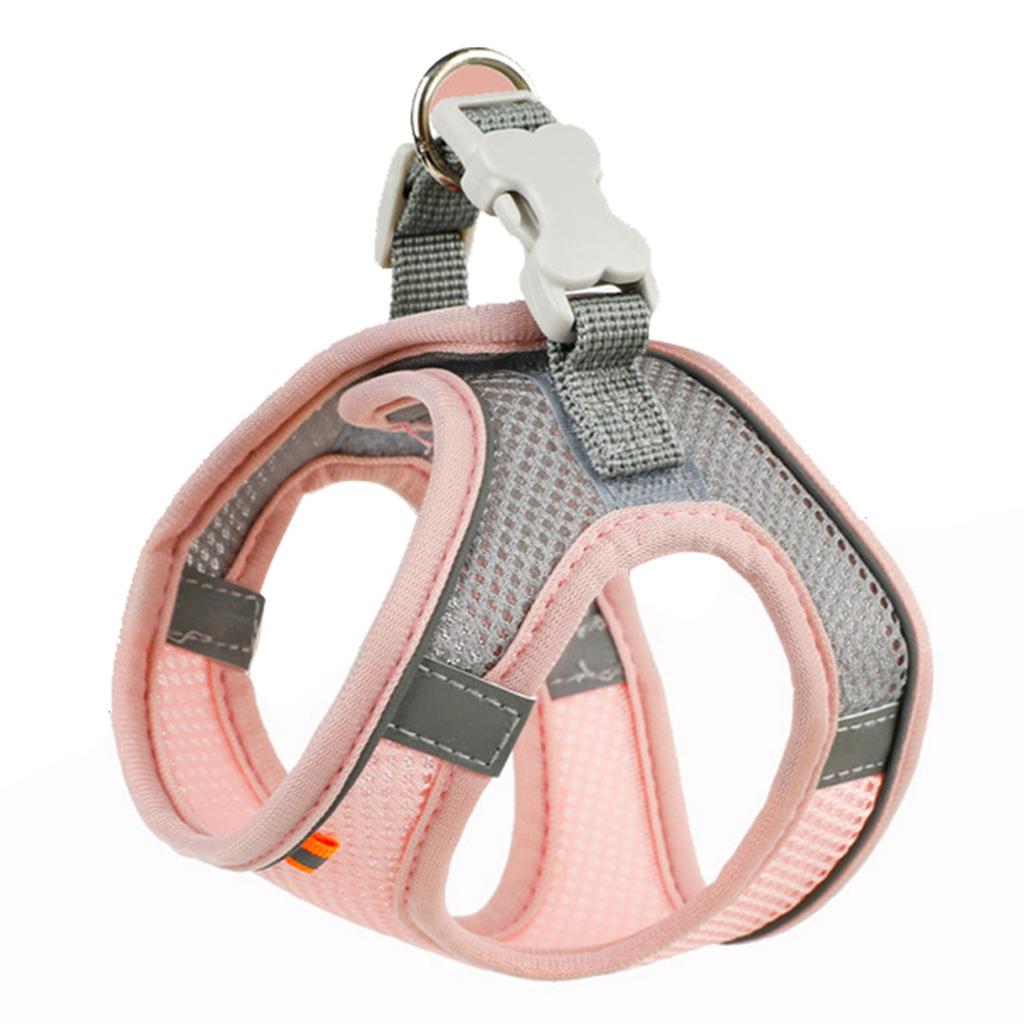 Pet Harness Leash Reflective Strip Hook and Loop Soft Fabric Pet Harness with Leash for Cat Dog
