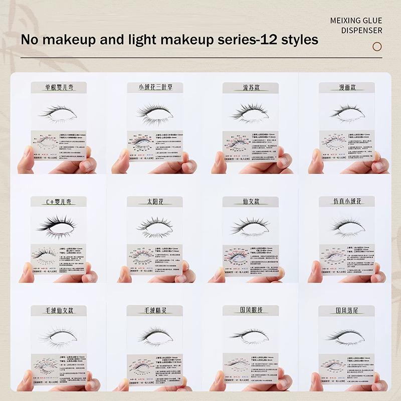 12/24 Stück Probekarte für künstliche Wimpern Anprobe-Effekt Ausstellungs-Wimpern Stil-Display-Board Wimpernverlängerungs-Zubehör Halter für künstliche Wimpern