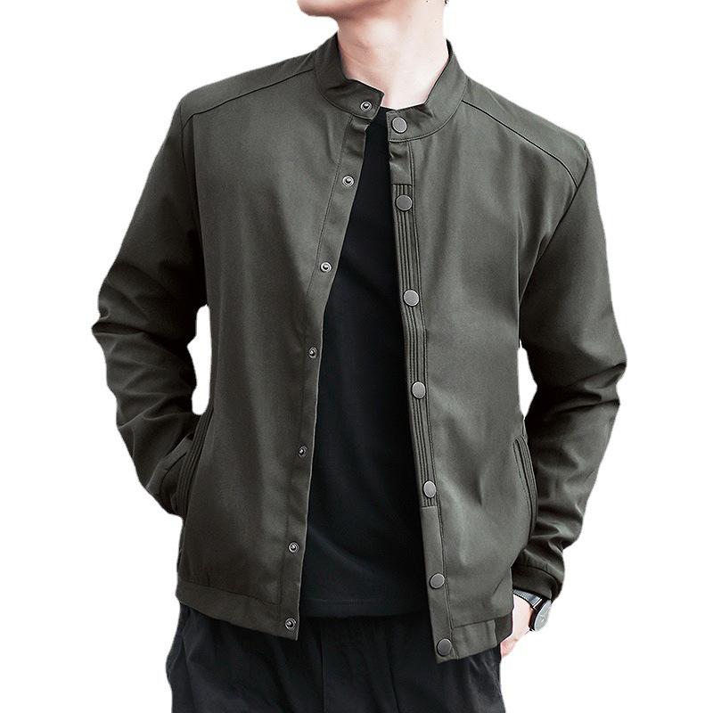 Men's Casual Loose Stand Collar Plus Size Jacket for Spring and Autumn