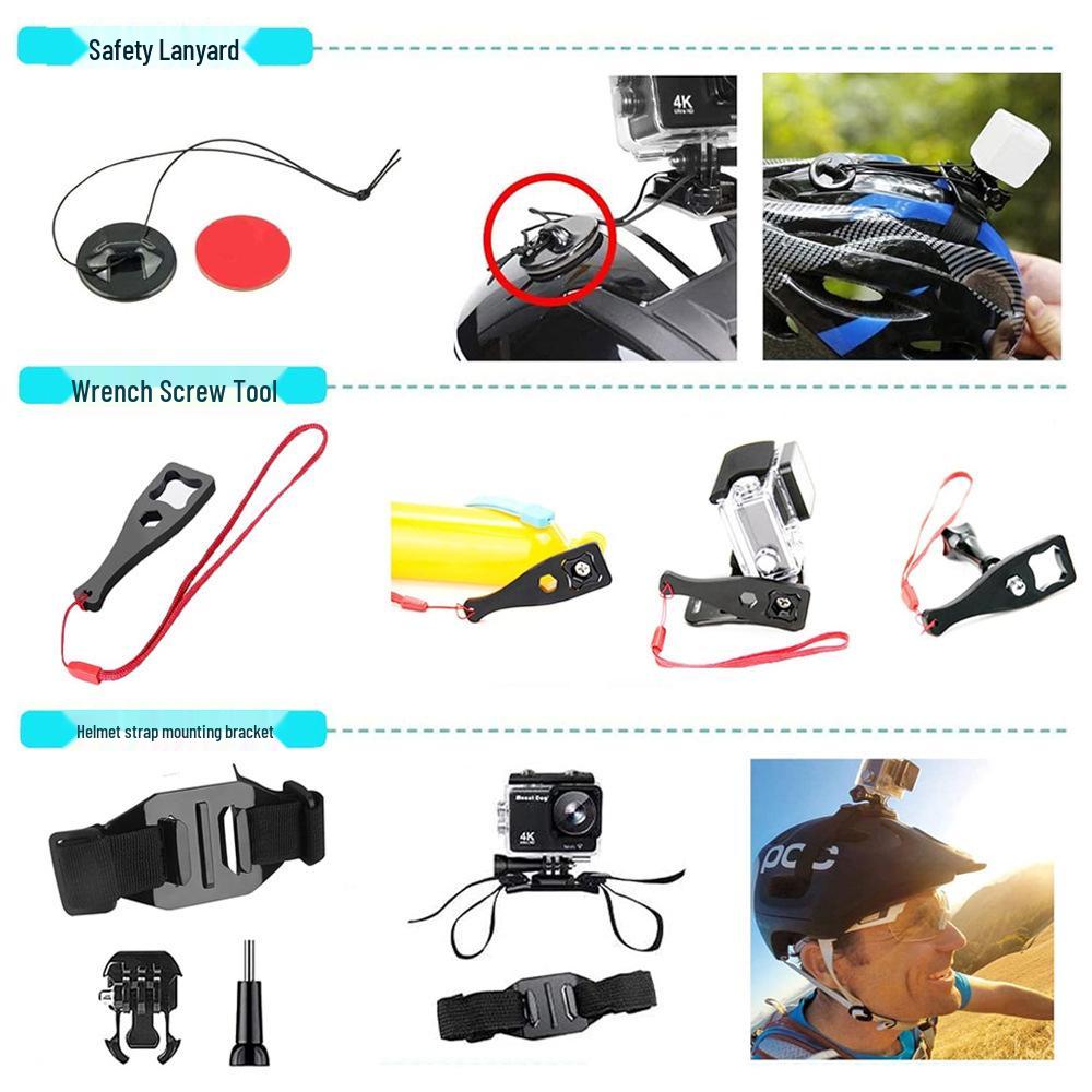 50-in-1 GoPro & DJI Osmo Extrem-Sportkamera Zubehörset für Berg, Hund & kleine Ameise