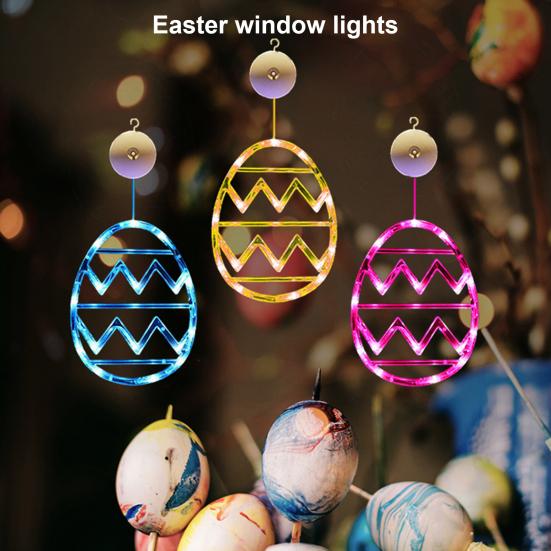 

Подвесной светильник на окно на присоске с внутренним декоративным пасхальным яйцом на батарейках, светодиодная лампа для украшения вечеринки