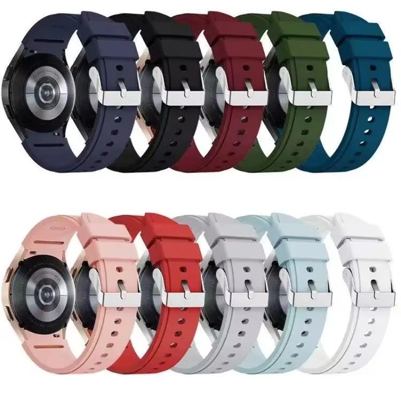 20mm Silicone Strap For Samsung Galaxy Watch 7 6 5 4 44mm 40mm 5 Pro 45mm No Gap Comfortable Wristband Watch 6 Classic 47mm 46mm