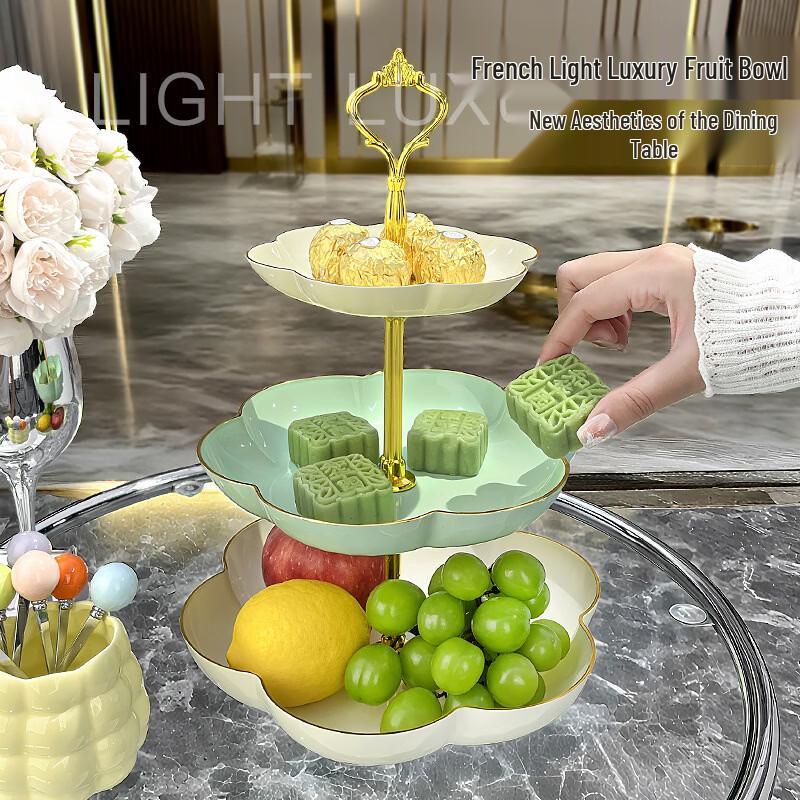 

Light Luxury Tiered Fruit and Snack Plate