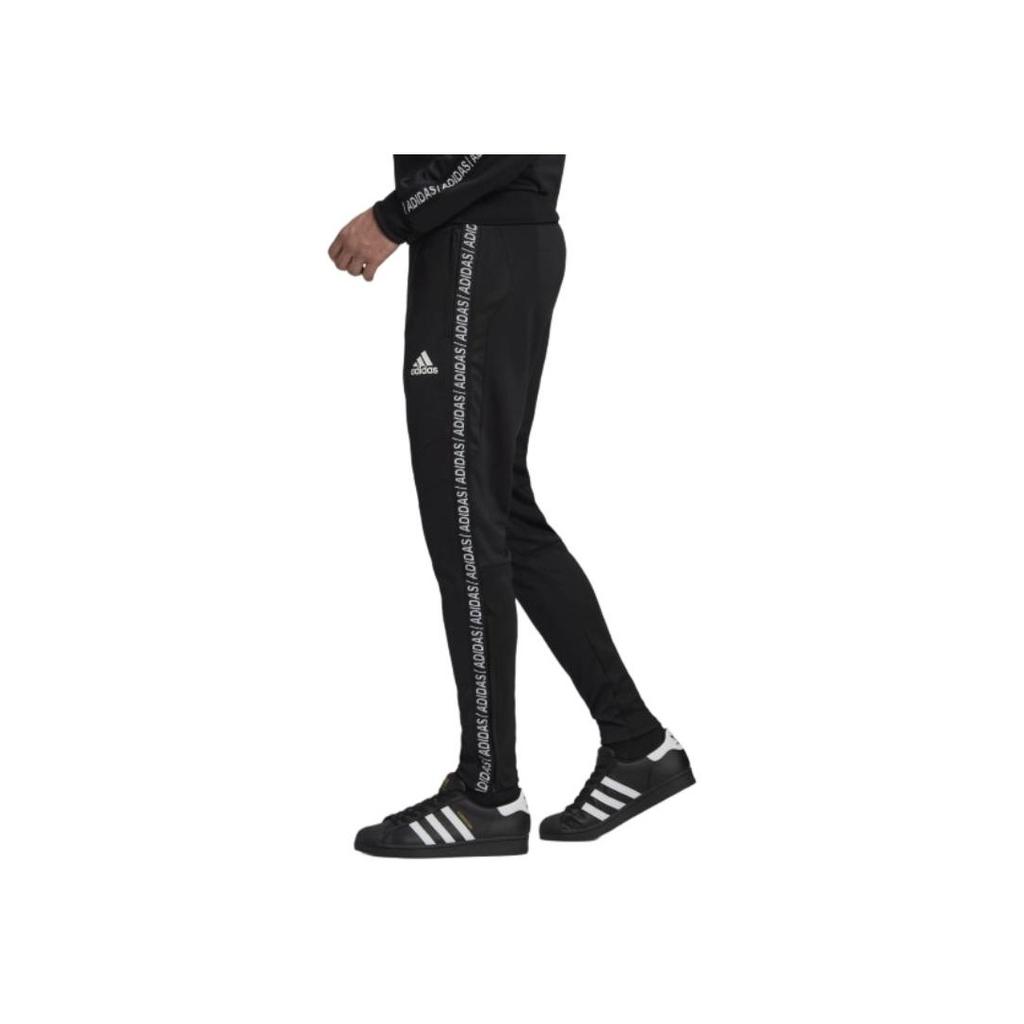 Adidas Solid Color Football Training Joggers With Letter Logo Men Bottoms Black GH6630