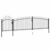VidaXL Garden Fence Gate with Spear Top Terrace Gate Patio Door Garden Safety Barrier 146323