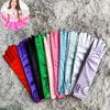 1Pair Children Long Gloves Princess Dance Performance Stage Gloves Satin Sequins Bow Glove Solid Full Finger Mittens Accessories