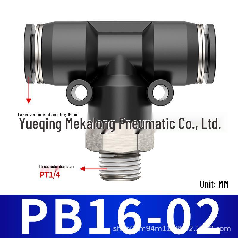 Three-Way Pneumatic Quick Connector Set for Air Hoses - Black, White, Blue Fittings