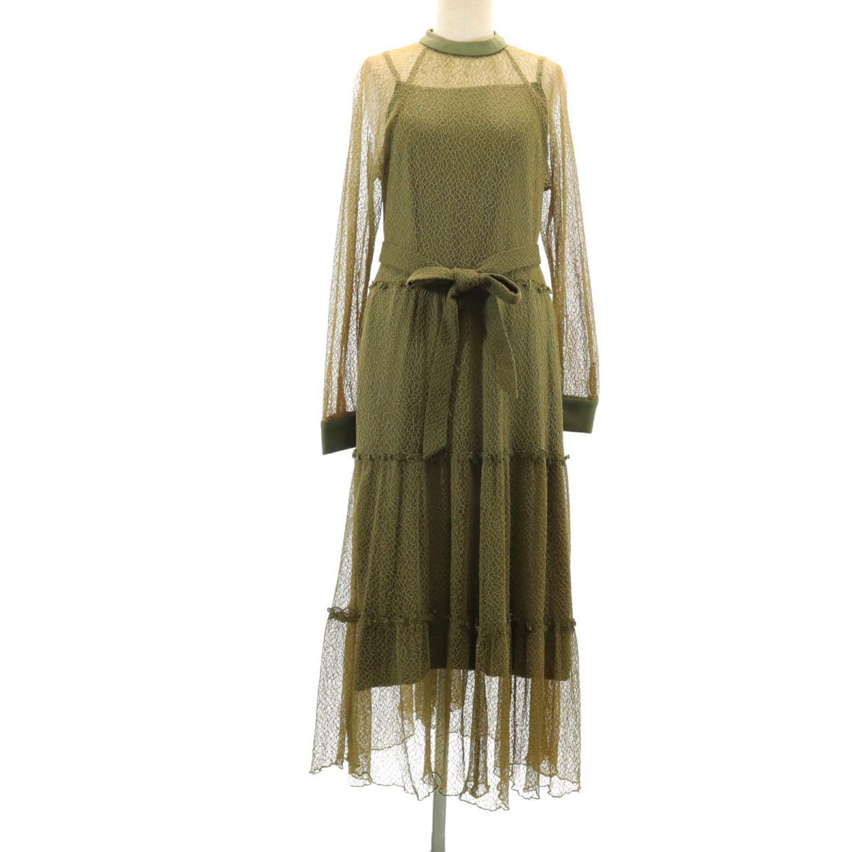 

AMERI UNDRESSED Платье-гонка с длинным рукавом Зеленая система С подкладкой Женское Б/у