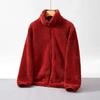 Giacca in pile double-face Pile polare Autunno e Inverno Top in pile Corallo Caldo Ispessito Collo alto Zip Cardigan
