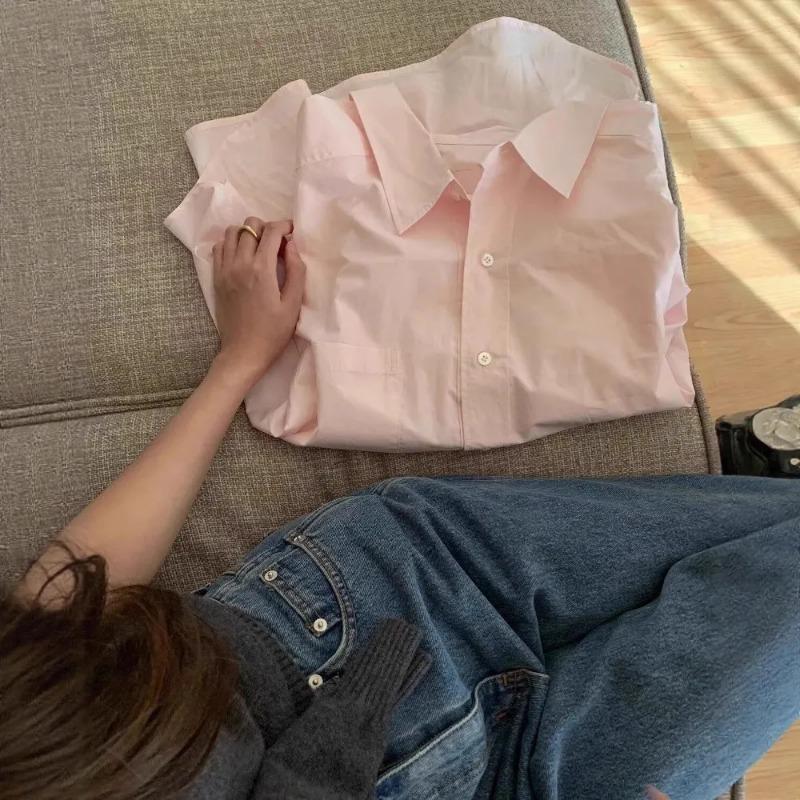 Pink French Long-sleeved Sunscreen Shirt and Jacket for Women to Wear in Spring New Style Shirts High-end Spring and Autumn Tops