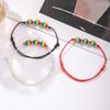 3Pcs/set Love Heart Couple Bracelet Colorful Friendship Braided Rope Rainbow Beaded Bracelet  Party