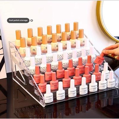 Acryl mehrschichtiger Kosmetik-Display-Ständer, Nagellack & Lippenstift Aufbewahrungsregal, Nagelsalon Schreibtisch-Organizer