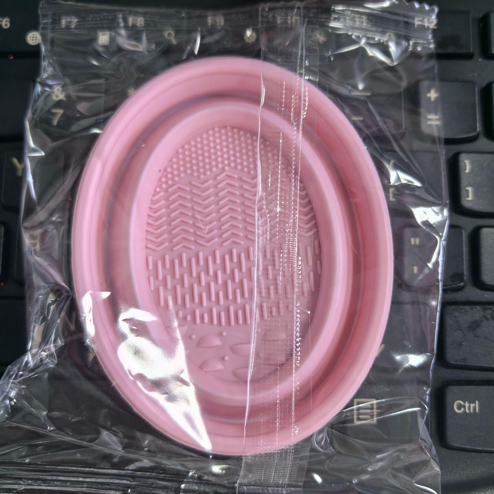 

Силиконовая миска для очистки кистей для макияжа и подушечка для пуфа