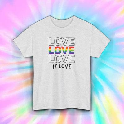 Love Is Love T-Shirt Mens Womens Tees Top | Rainbow Pride Graphic | LGBTQ Support Tee S-5XL