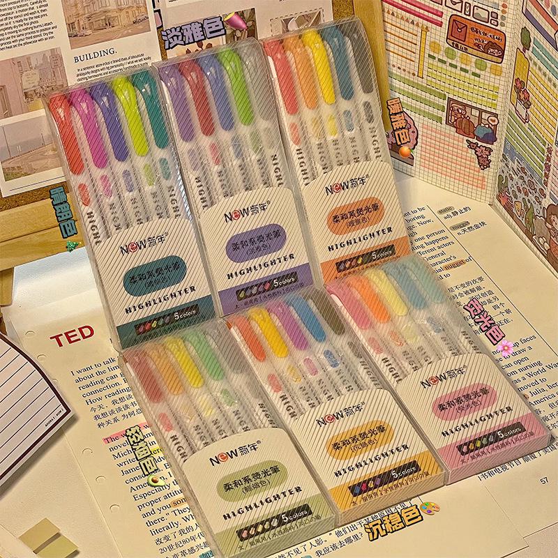 Double-Ended Fluorescent Pens, 30 Vibrant Colors - Non-Bleeding for Student Planners & Highlights
