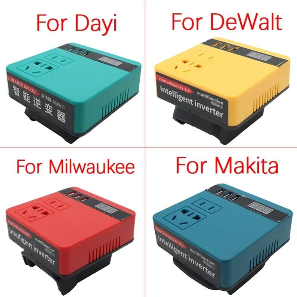 1 Stück 18V 20V auf 220V Batterie-Wechselrichter Multifunktional 120W Intelligenter Transformator Doppelstecker Haushalt Außenbereich Arbeitswechselrichter