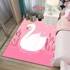 3D Printing Cute Swan Large Area Carpet for Living Room Cartoon Children's Bedroom Sofa Doormat Kitchen Floor Rug Anti-slip Mat