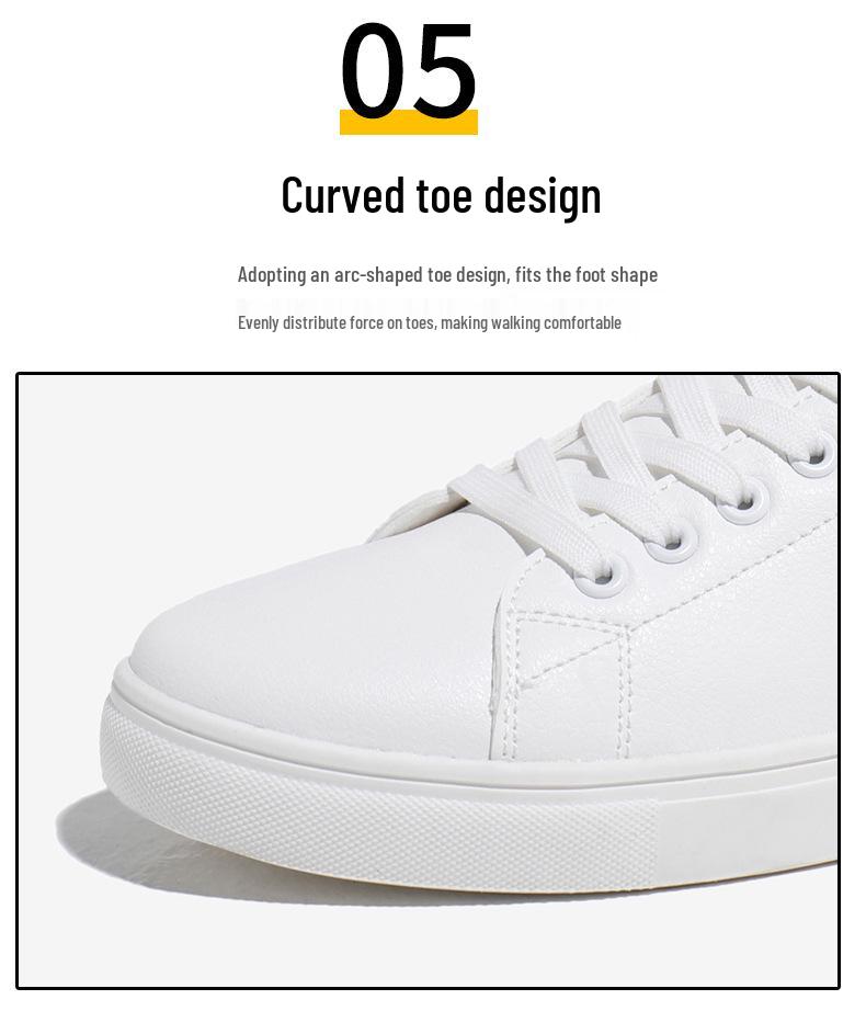 Unisex Lightweight White Sneakers for Wide Feet - Casual Flat Shoes In European & American Styles