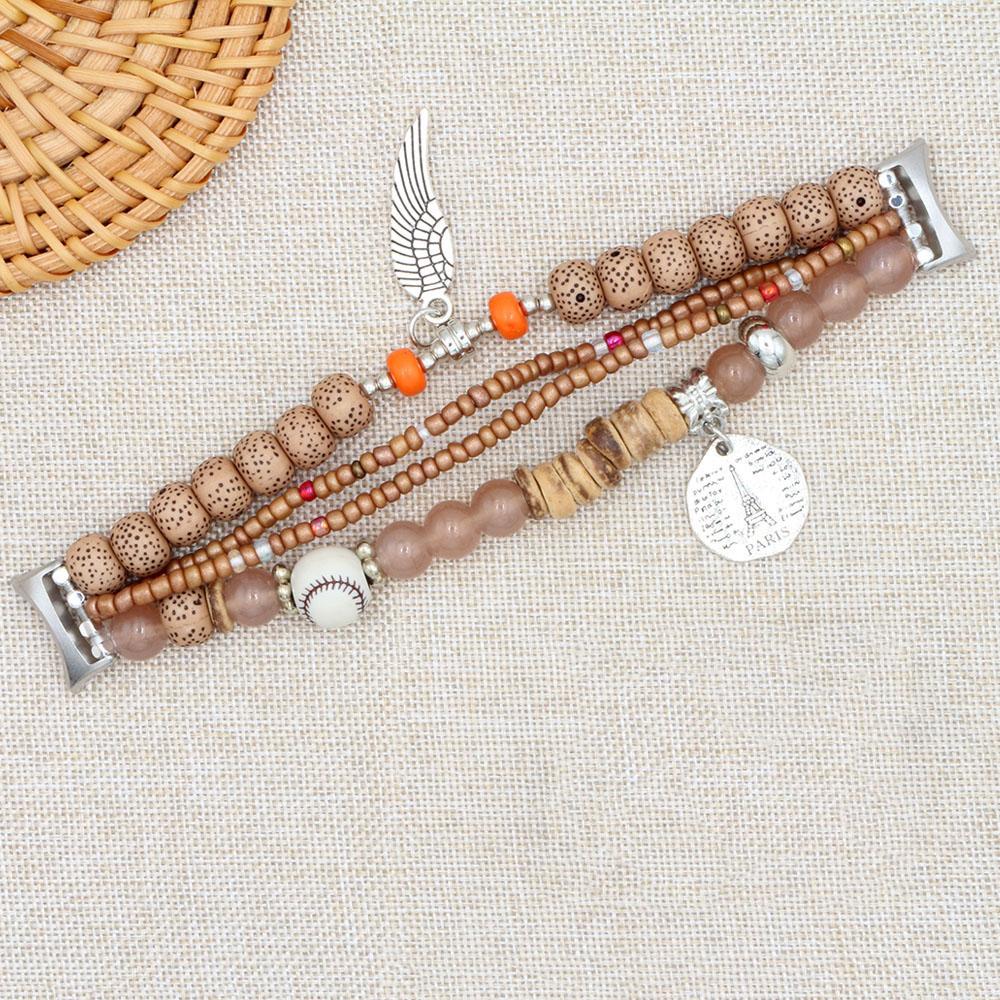 

Boho Dressy Bracelet for Xiaomi Smart Band 9/ 10/ 8 Strap Acrylic Beads Handmade Watch Strap for Women Multi Layer Armband хакі