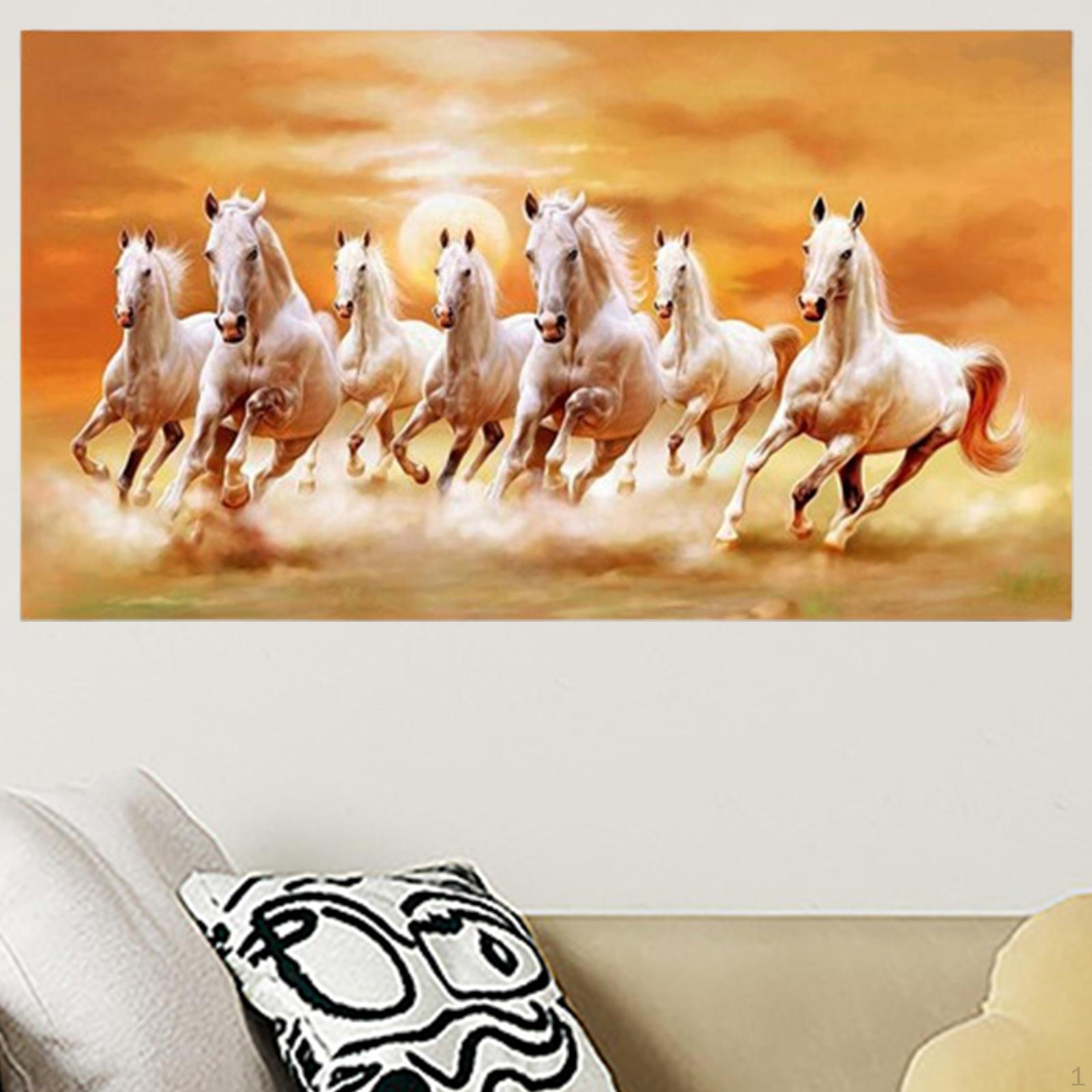 

Картина на холсте «Семь лошадей» 7 бегущих лошадей Настенный декор Элегантный подарок для дома S