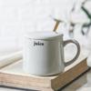 Creative Ceramic Cup with Lid Spoon Couple Coffee Cup Macaron Creative Mug Office Drinking Cup Girls