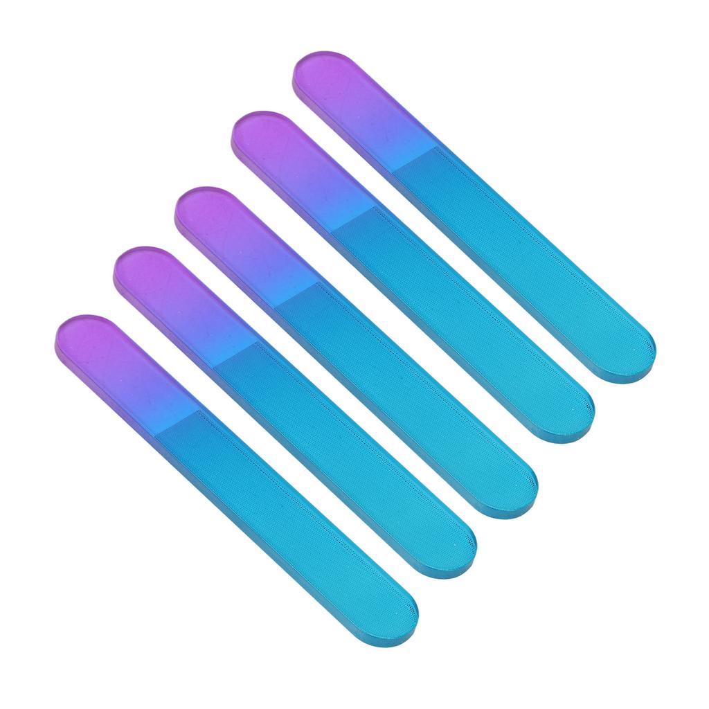 5Pcs Glass Fingernail Files Double Sided Physical Polishing Safe Simple Glass Nail File with Cases