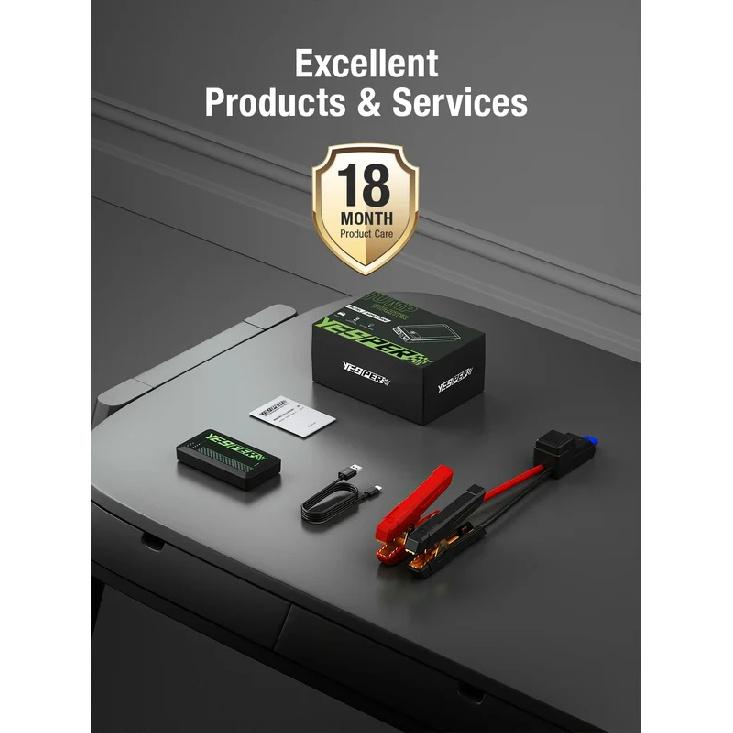 YESPER 1500A Portable Jump Starter 12V Pocket-Sized Lightweight Booster Pack, for Car Motorcycle SUV 7L Gas 5.5L Diesel